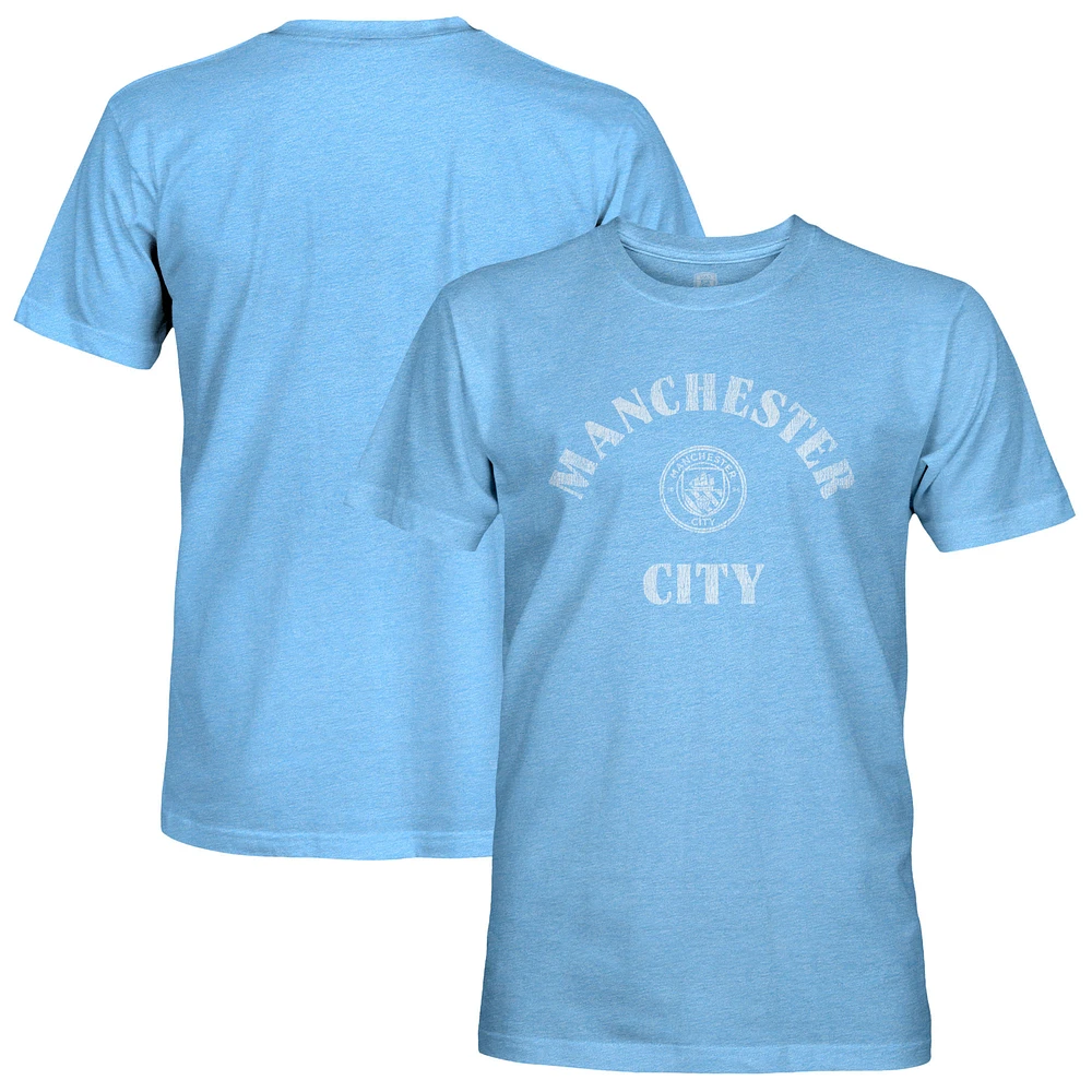 Men's 1863FC Sky Blue Manchester City Team Arch Retro Tri-Blend T-Shirt