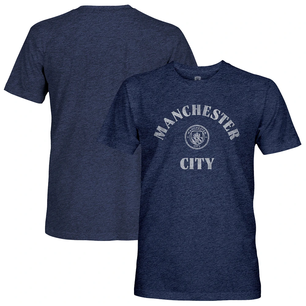 Men's 1863FC Navy Manchester City Team Arch Retro Tri-Blend T-Shirt