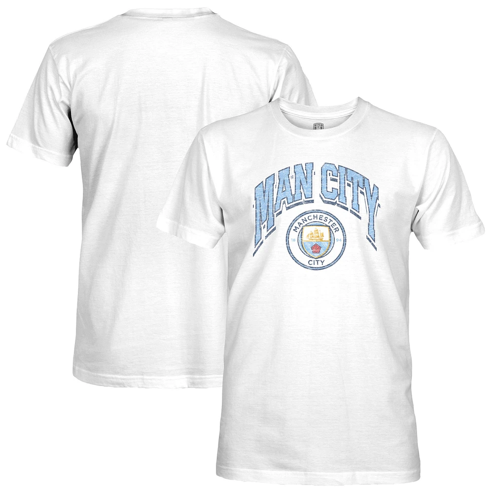 Men's 1863FC White Manchester City Retro Wordmark Slub T-Shirt
