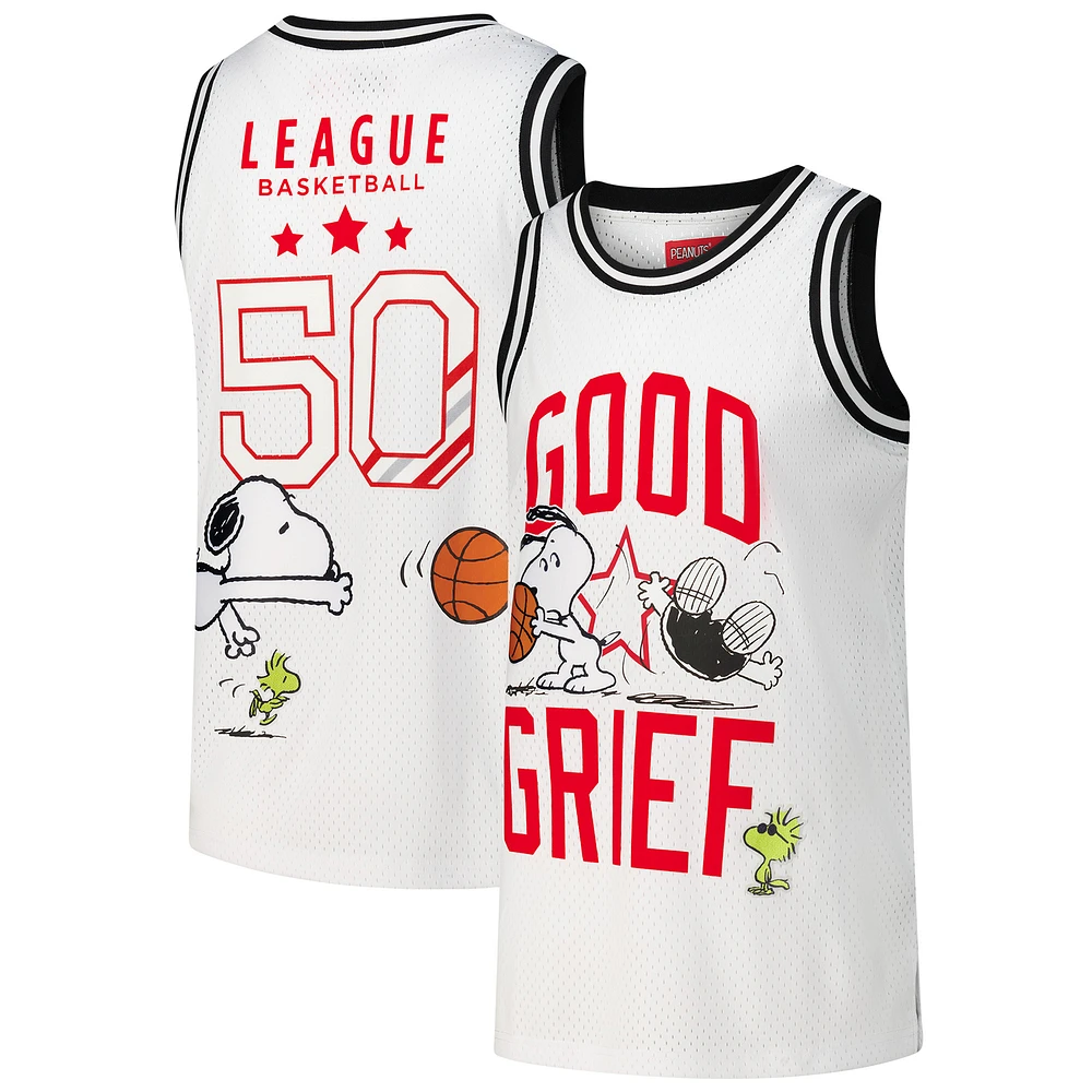 Men's Freeze Max White Peanuts Good Grief Basketball Jersey