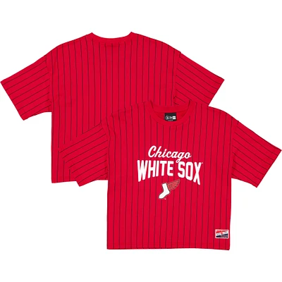 Women's New Era Red/Black Chicago White Sox 2025 City Connect Pinstripe T-Shirt