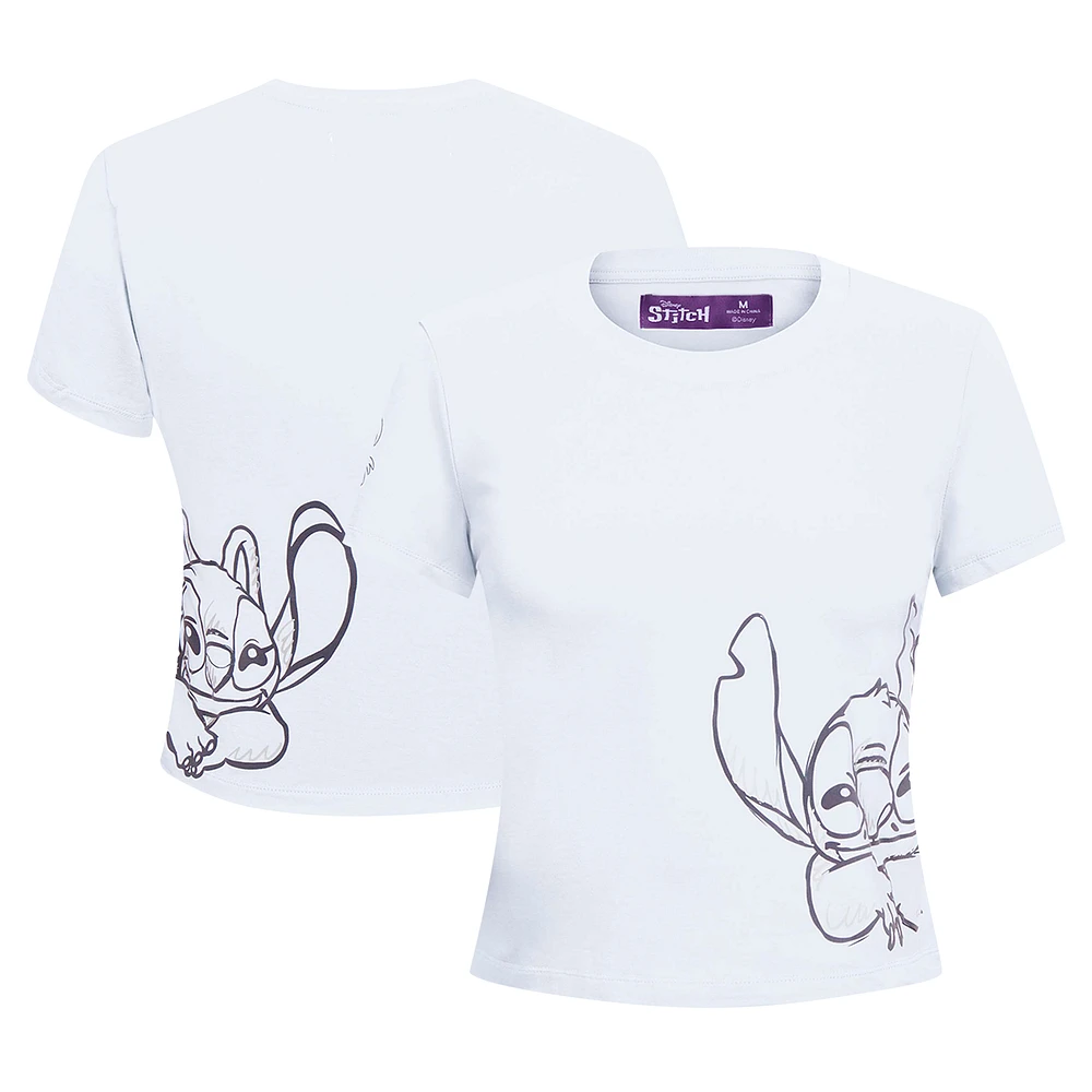 Women's Freeze Max White Lilo and Stitch Lovers Baby Doll T-Shirt