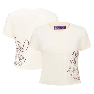 Women's Freeze Max Cream Lilo and Stitch Nose Kiss Baby Doll T-Shirt