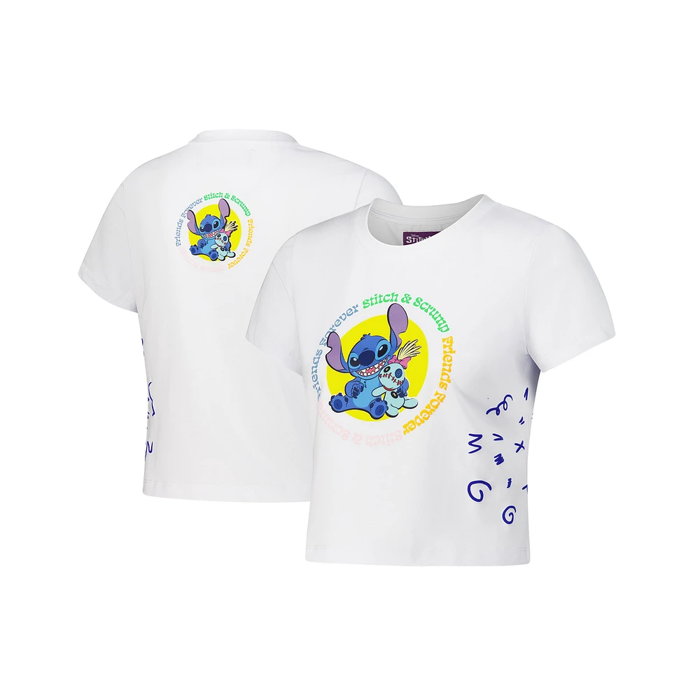 Women's Freeze Max White Lilo and Stitch Scrump Baby Doll T-Shirt