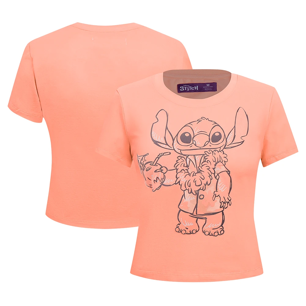 Women's Freeze Max Coral Lilo and Stitch Vacation Baby Doll T-Shirt