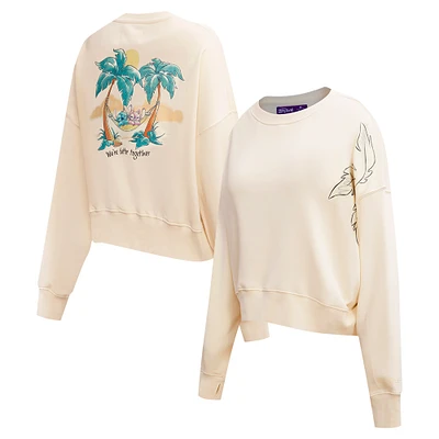 Women's Freeze Max Cream Lilo and Stitch We're Better Together Loose Fit Cropped Pullover Sweatshirt
