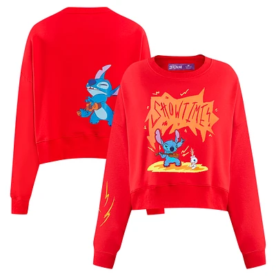 Women's Freeze Max Red Lilo and Stitch Showtime Loose Fit Cropped Pullover Sweatshirt
