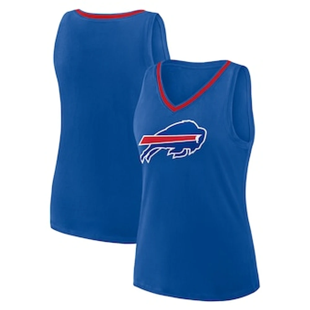 Women's Logo Athletic Royal Buffalo Bills Plus Stellar Win V-Neck Tank Top