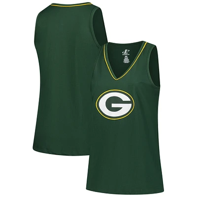 Women's Logo Athletic Green Bay Packers Plus Stellar Win V-Neck Tank Top