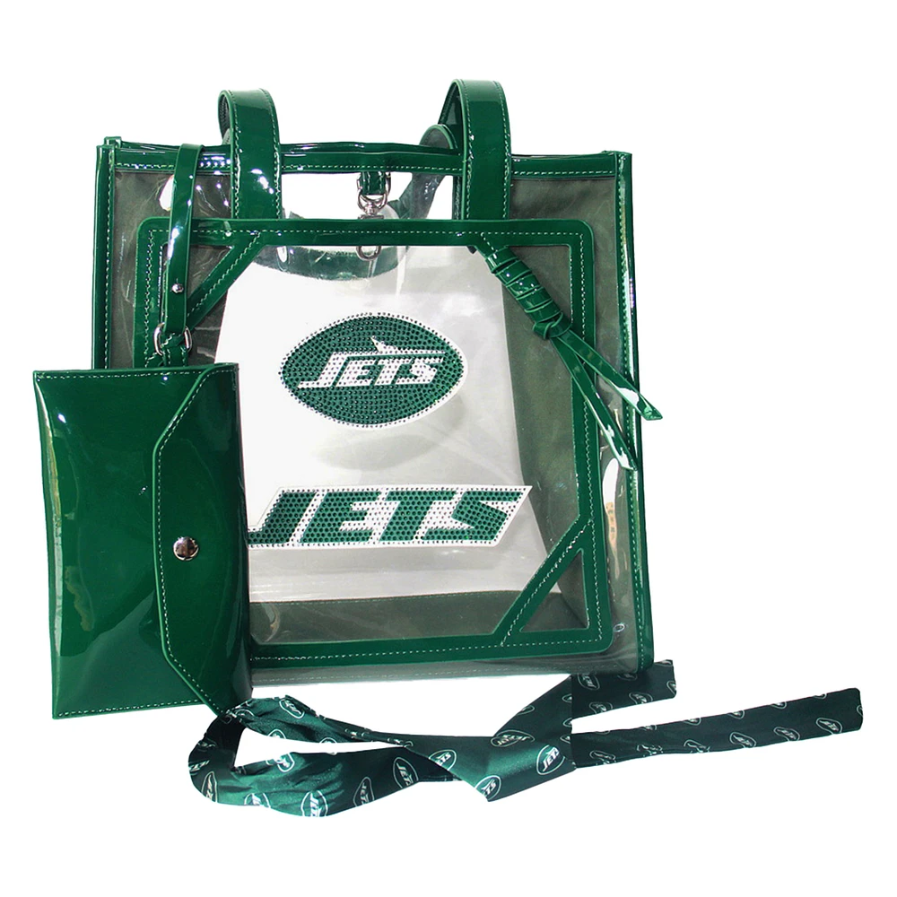 Cuce New York Jets Crystal Logo Clear Tote Bag