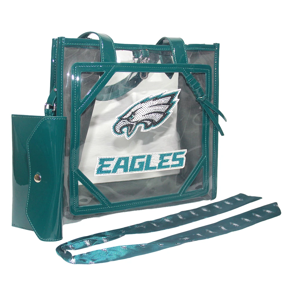 Cuce Philadelphia Eagles Crystal Logo Clear Tote Bag