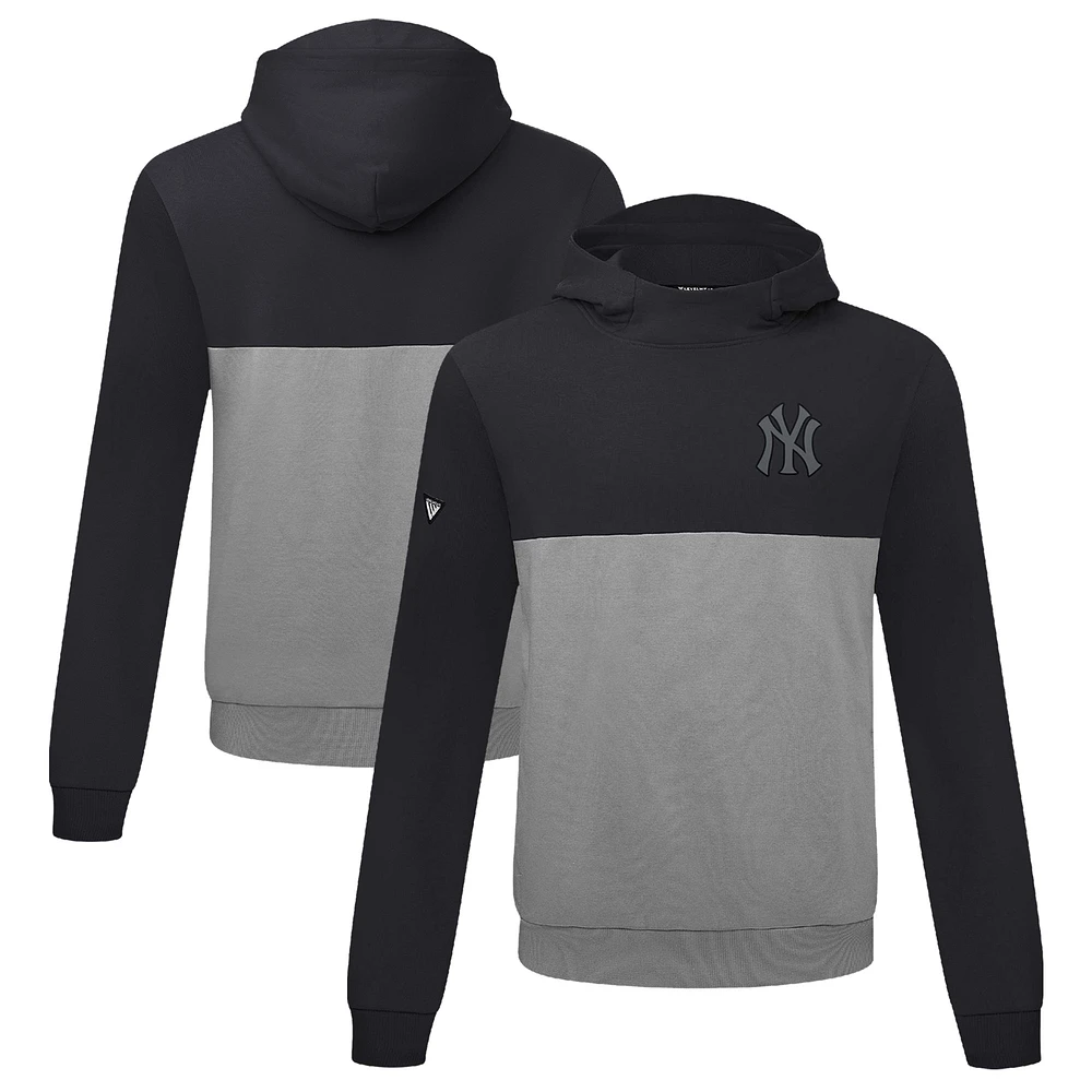 Men's Levelwear Black/Gray New York Yankees Bracket Nightfall Pullover Hoodie