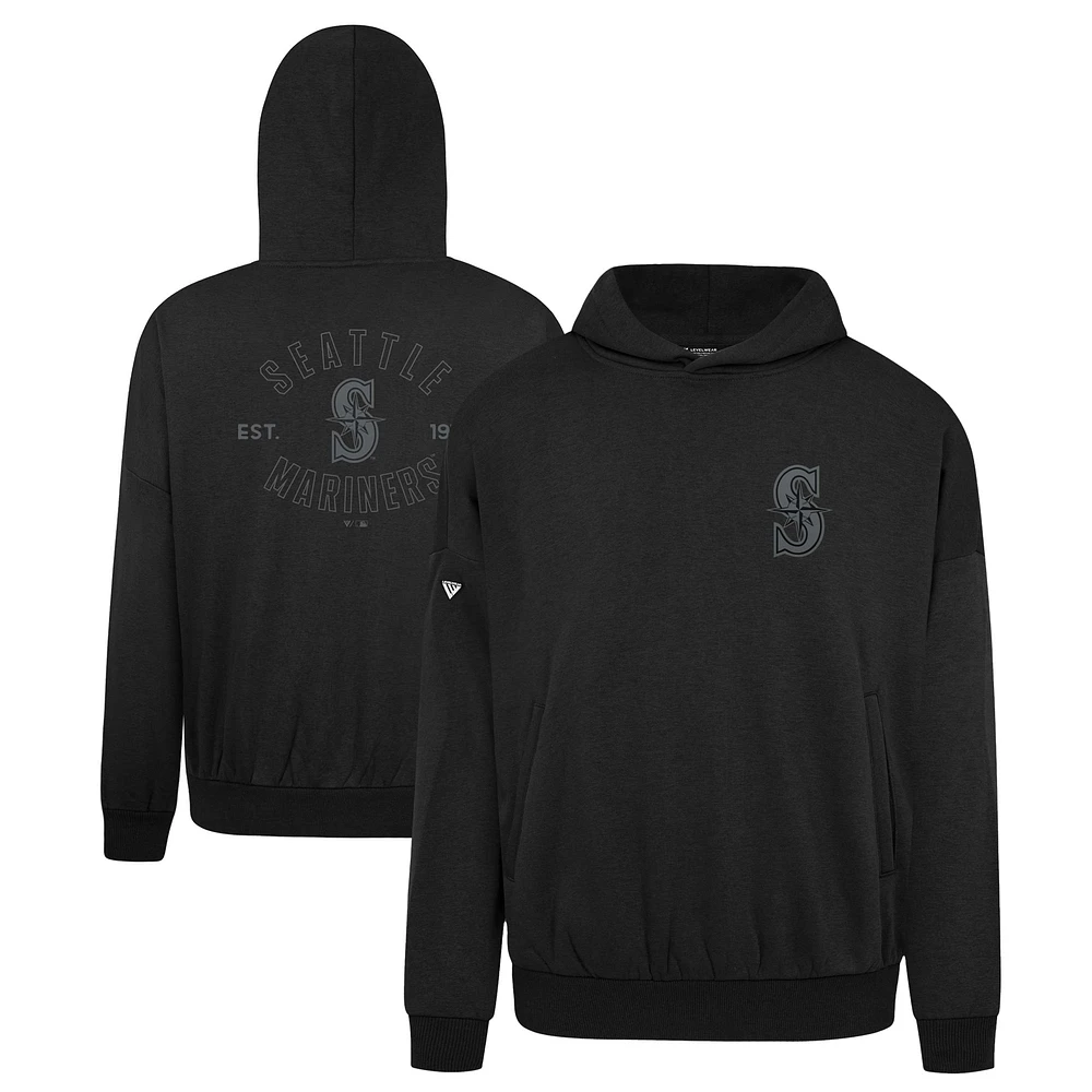 Men's Levelwear Black Seattle Mariners Contact Nightfall Pullover Hoodie