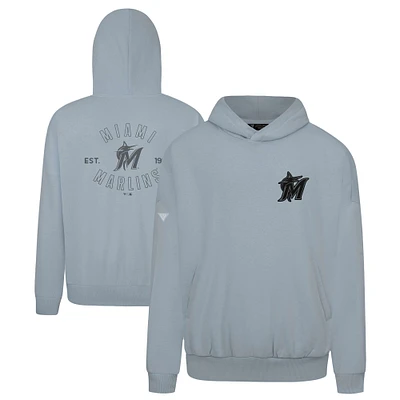 Men's Levelwear Gray Miami Marlins Contact Nightfall Pullover Hoodie