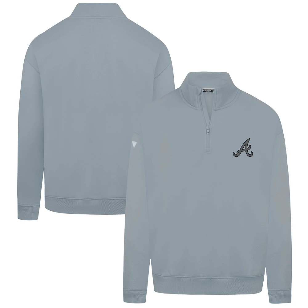 Men's Levelwear Gray Atlanta Braves Murray Nightfall Quarter-Zip Top