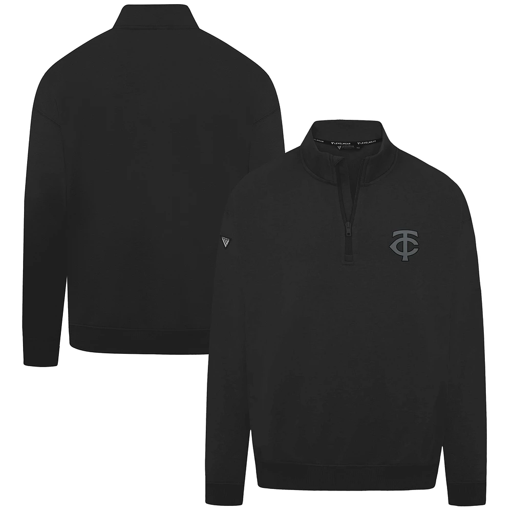 Men's Levelwear Black Minnesota Twins Murray Nightfall Quarter-Zip Top