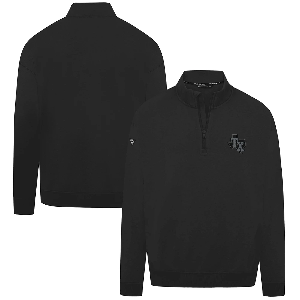 Men's Levelwear Black Texas Rangers Murray Nightfall Quarter-Zip Top