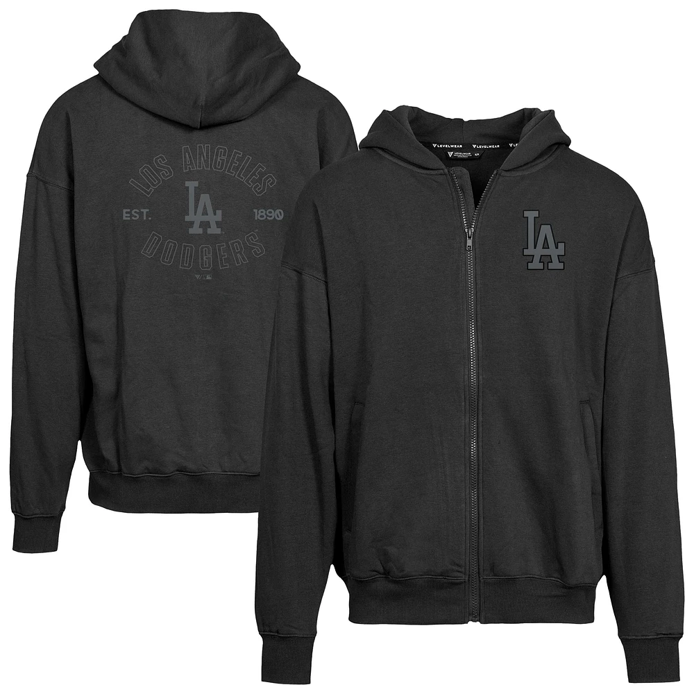 Men's Levelwear Los Angeles Dodgers Uphill Abyssal Full-Zip Hoodie