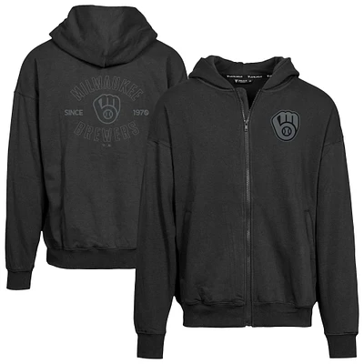 Men's Levelwear Milwaukee Brewers Uphill Abyssal Full-Zip Hoodie