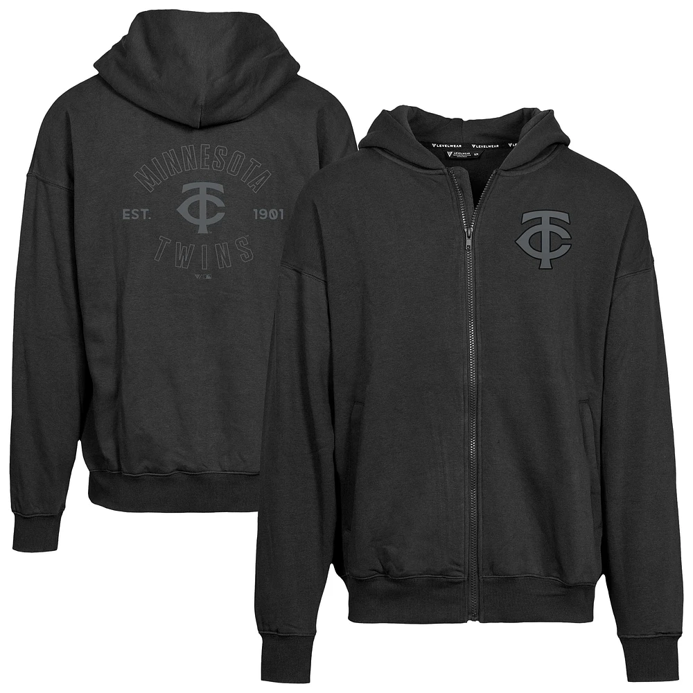 Men's Levelwear Minnesota Twins Uphill Abyssal Full-Zip Hoodie