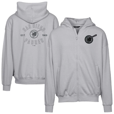 Men's Levelwear Gray San Diego Padres Uphill Abyssal Full-Zip Hoodie