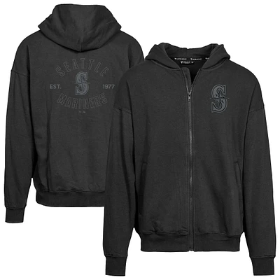 Men's Levelwear Black Seattle Mariners Uphill Abyssal Full-Zip Hoodie