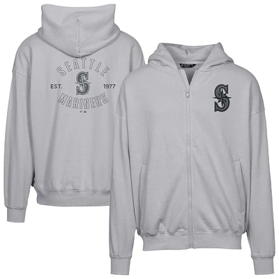 Men's Levelwear Gray Seattle Mariners Uphill Abyssal Full-Zip Hoodie