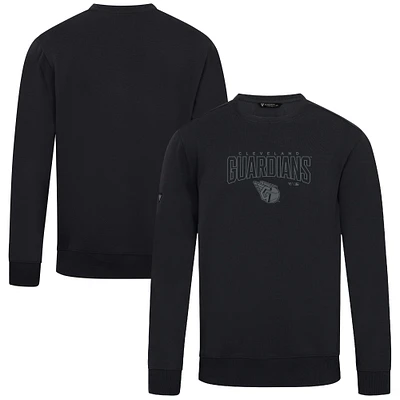 Men's Levelwear Black Cleveland Guardians Zane Darkmoon Pullover Sweatshirt