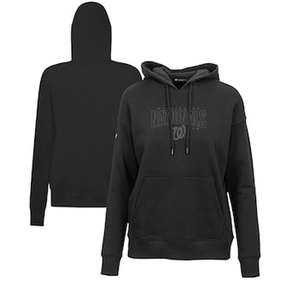 Women's Levelwear Black Washington Nationals Adorn Darkmoon Pullover Hoodie