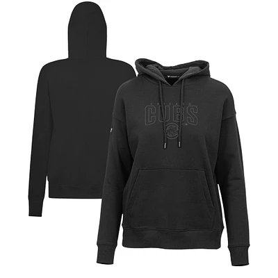 Women's Levelwear Black Chicago Cubs Adorn Darkmoon Pullover Hoodie