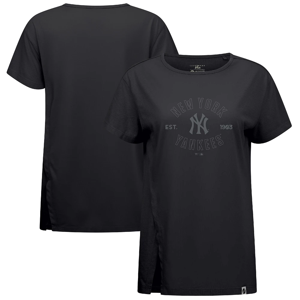 Women's Levelwear Black New York Yankees Influx Abyssal T-Shirt