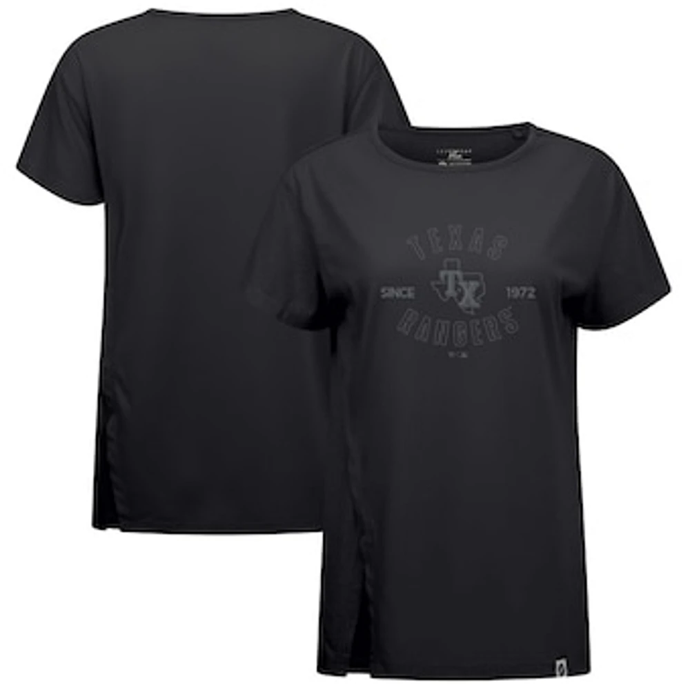 Women's Levelwear Black Texas Rangers Influx Abyssal T-Shirt