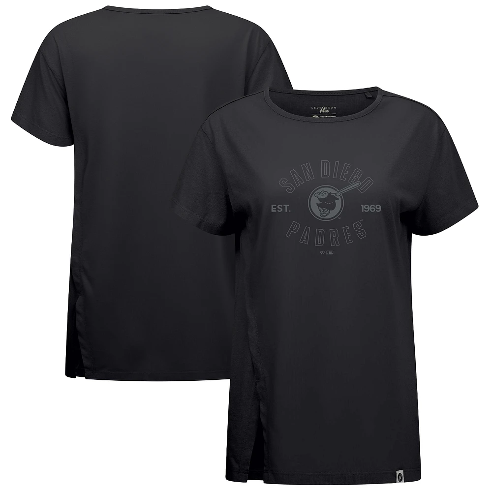 Women's Levelwear Black San Diego Padres Influx Abyssal T-Shirt