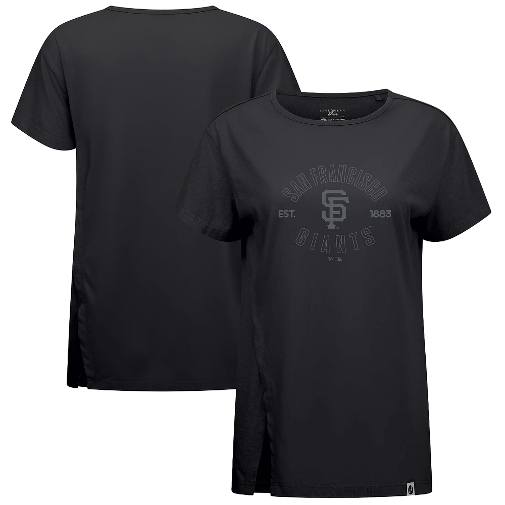 Women's Levelwear Black San Francisco Giants Influx Abyssal T-Shirt