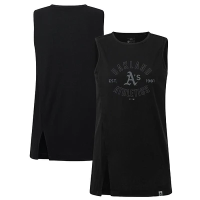 Women's Levelwear Black Oakland Athletics Influx Abyssal Tank Top