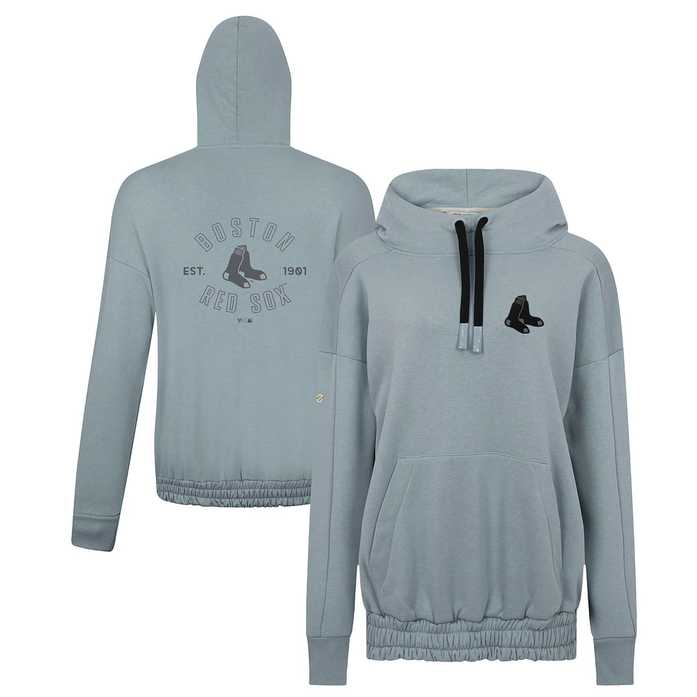 Women's Levelwear Gray Boston Red Sox Waterfall Nightfall Drop Shoulder Pullover Hoodie