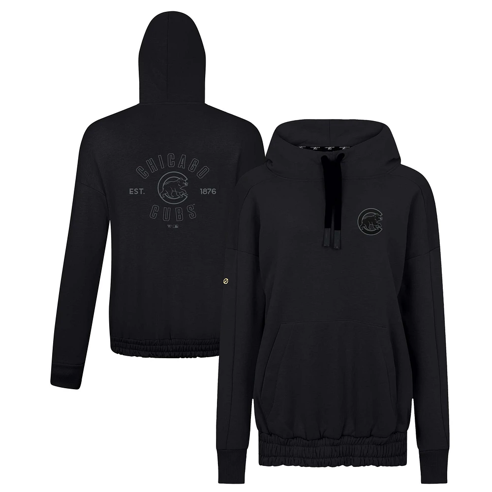 Women's Levelwear Chicago Cubs Waterfall Nightfall Drop Shoulder Pullover Hoodie