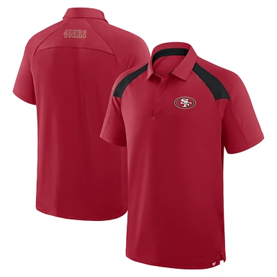 Men's Fanatics Scarlet San Francisco 49ers Back Around Raglan Polo
