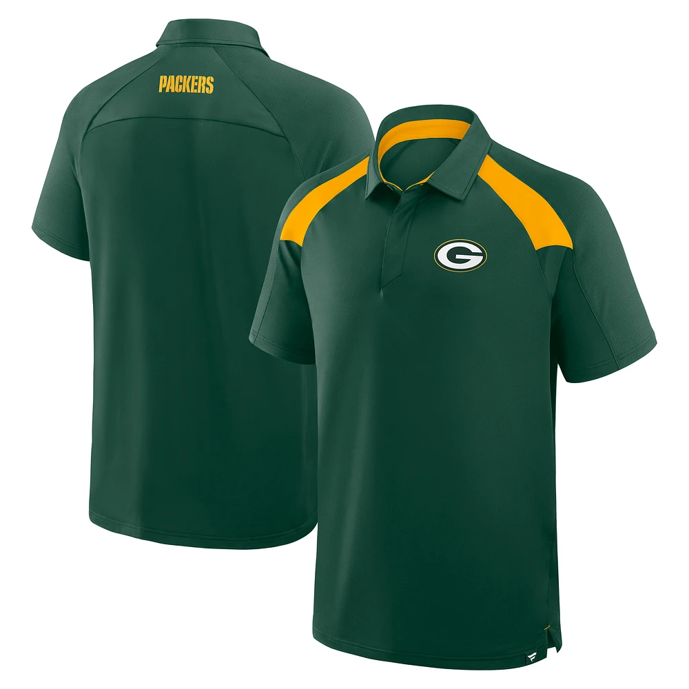 Men's Fanatics Green Bay Packers Back Around Raglan Polo