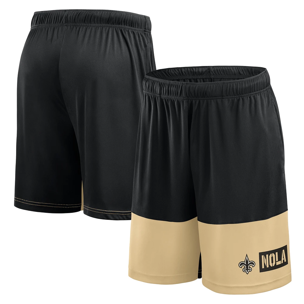 Men's Logo Athletic Black New Orleans Saints Best of the Shorts