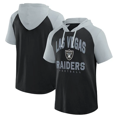 Men's Logo Athletic Black Las Vegas Raiders Prime Hoodie T-Shirt