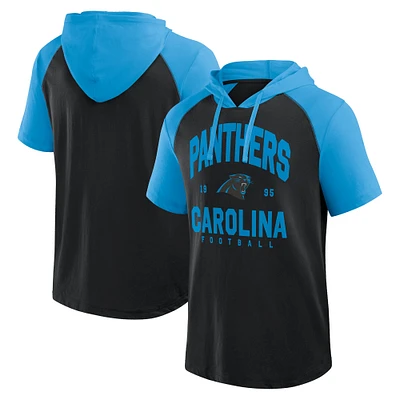 Men's Logo Athletic Black Carolina Panthers Prime Hoodie T-Shirt