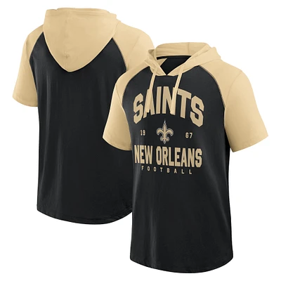 Men's Logo Athletic Black New Orleans Saints Prime Hoodie T-Shirt