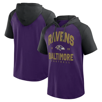 Men's Logo Athletic Purple Baltimore Ravens Prime Hoodie T-Shirt