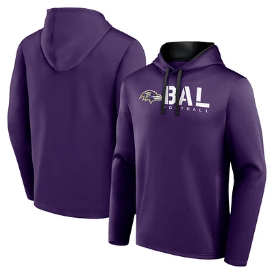 Men's Logo Athletic Purple Baltimore Ravens Head Start Pullover Hoodie