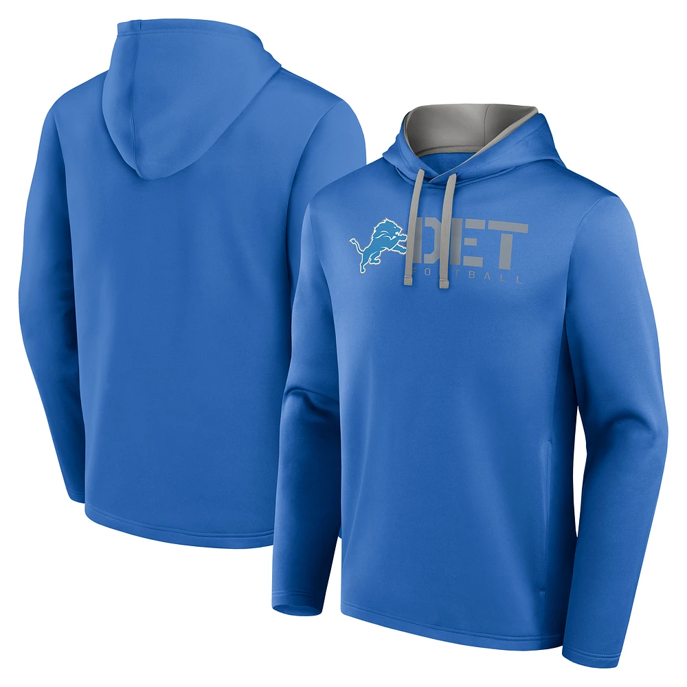 Men's Logo Athletic Blue Detroit Lions Head Start Pullover Hoodie