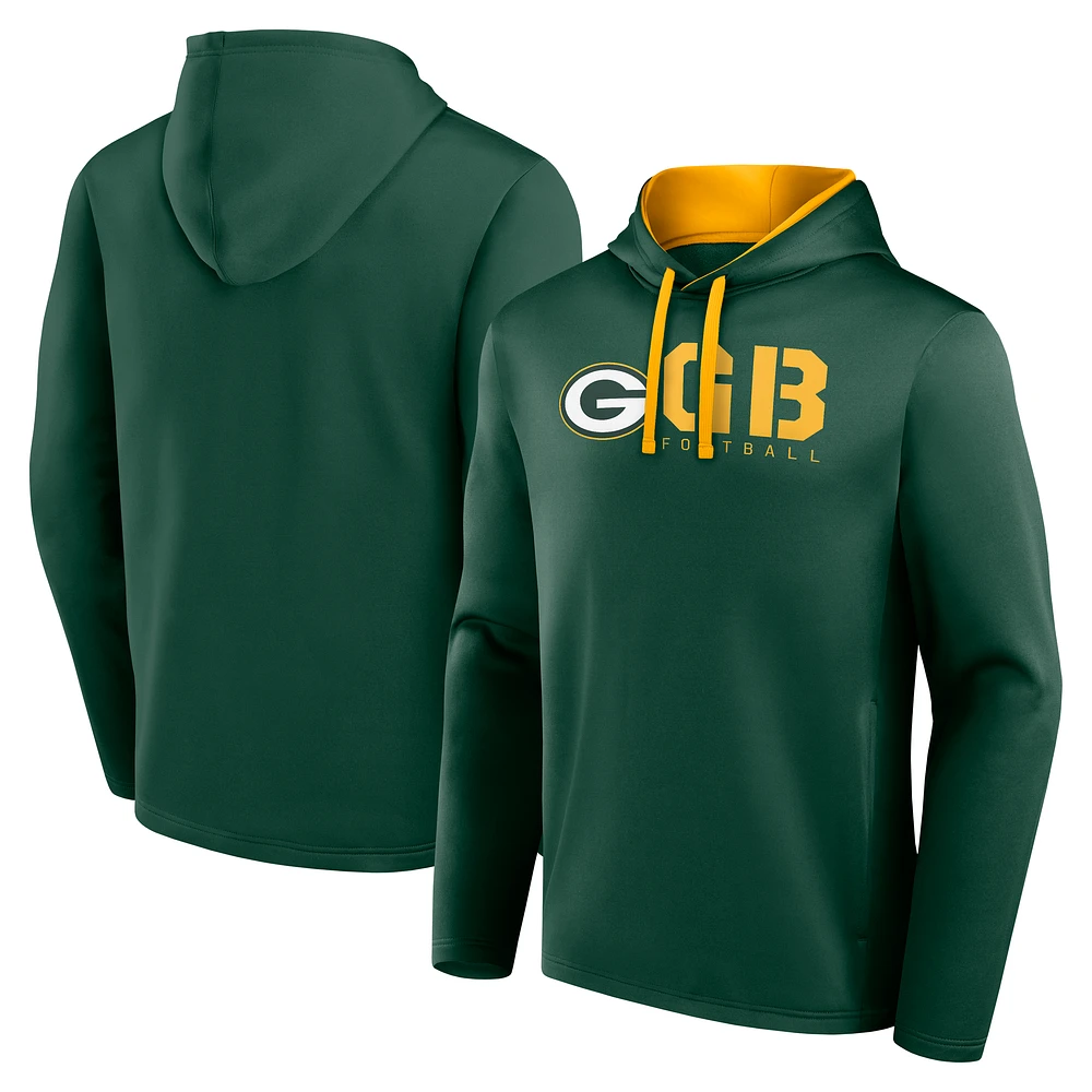Men's Logo Athletic Green Bay Packers Head Start Pullover Hoodie