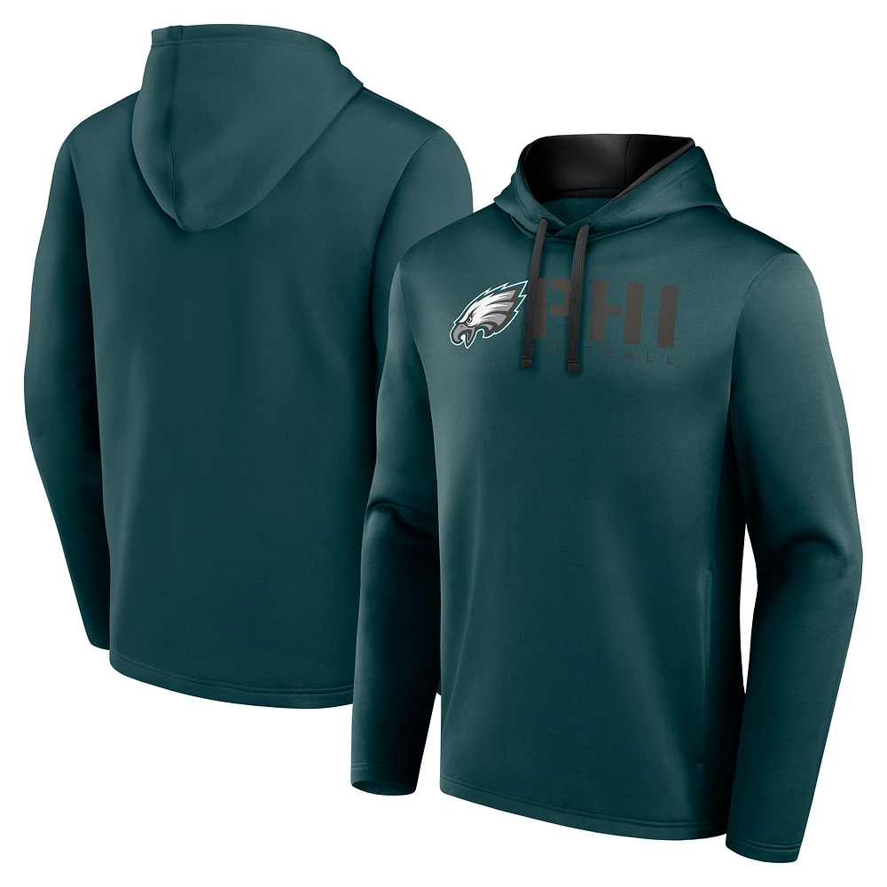 Men's Logo Athletic Green Philadelphia Eagles Head Start Pullover Hoodie