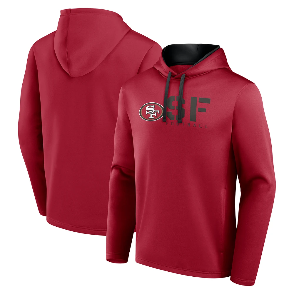 Men's Logo Athletic Scarlet San Francisco 49ers Head Start Pullover Hoodie
