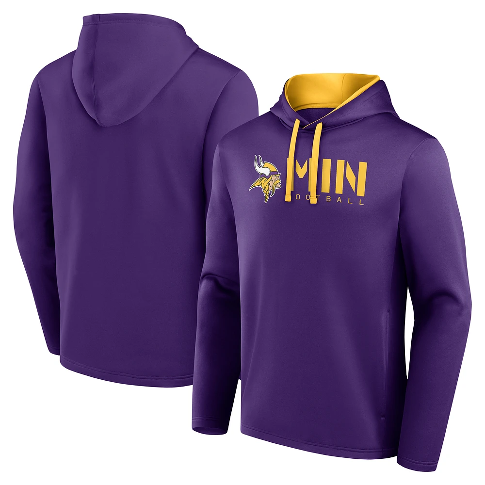 Men's Logo Athletic Purple Minnesota Vikings Head Start Pullover Hoodie